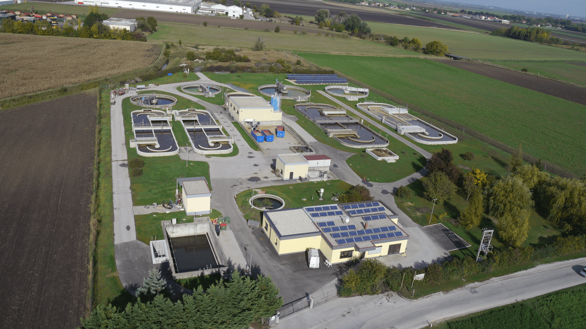 Gesamtansicht der Abwasserbeseitigungsanlage Gänserndorf